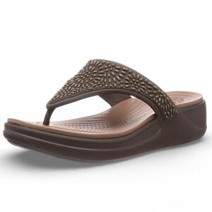 Crocs Monterey Diamanté Wedge Flip Flops